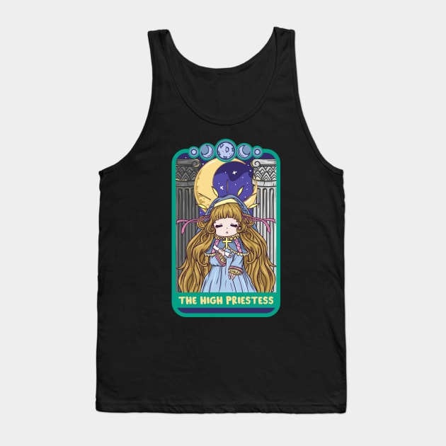 The High Priestess - Cute Kawaii Anime Tarot Shirt Tank Top by biNutz